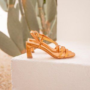 NWT Bobbies Aria-Cuivre Sandals in Gold/Copper